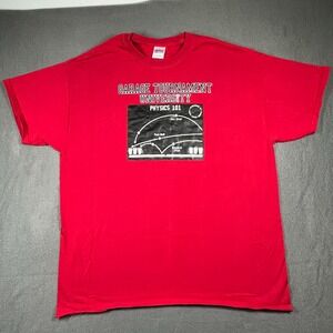 Garage Tournament University‎ "Physics 101" Red Graphic T-Shirt  XL Gildan